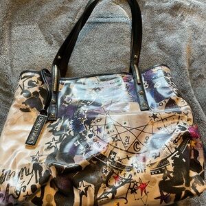 Jimmy Choo Celestial Black and Purple Shoulder Bag.